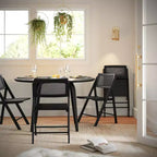 Flash Furniture Galene Set of 2 Cane Rattan Folding Chairs with Solid Wood Frame and Seat and Ventilated Back, Perfect for Events or Additional Seating