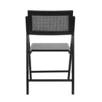 Flash Furniture Galene Set of 2 Cane Rattan Folding Chairs with Solid Wood Frame and Seat and Ventilated Back, Perfect for Events or Additional Seating