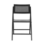 Flash Furniture Galene Set of 2 Cane Rattan Folding Chairs with Solid Wood Frame and Seat and Ventilated Back, Perfect for Events or Additional Seating