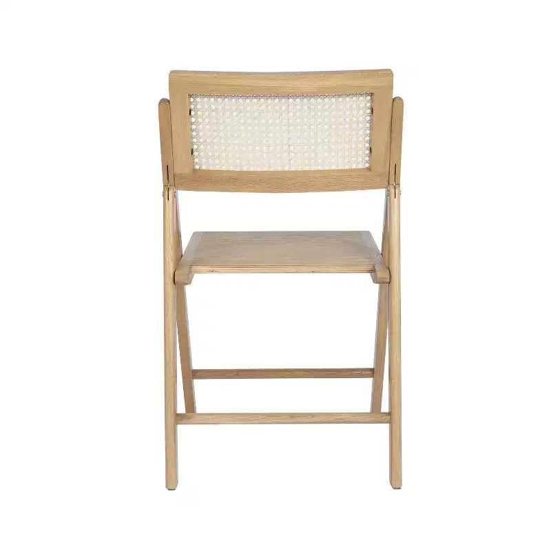 Flash Furniture Galene Set of 2 Cane Rattan Folding Chairs with Solid Wood Frame and Seat and Ventilated Back, Perfect for Events or Additional Seating