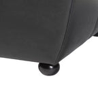 Full Leather Ottoman with Rounded Sides - Baxton Studio