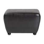 Full Leather Ottoman with Rounded Sides - Baxton Studio