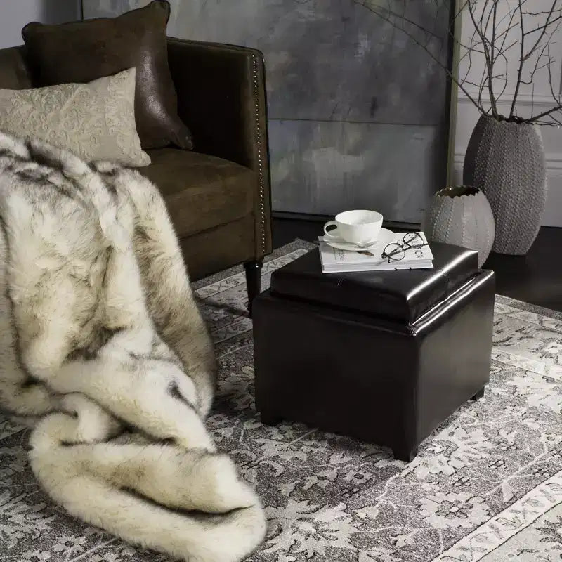 Harrison Pouf con vassoio singolo - HUD8233 - Safavieh Couture