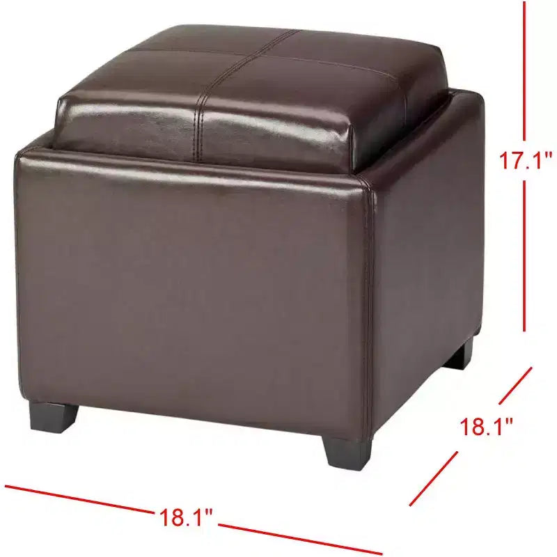 Harrison Pouf con vassoio singolo - HUD8233 - Safavieh Couture