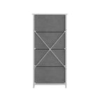 Emma and Oliver 4 Drawer Storage Dresser with Cast Iron Frame, Wood Top and Easy Pull Fabric Drawers with Wooden Handles