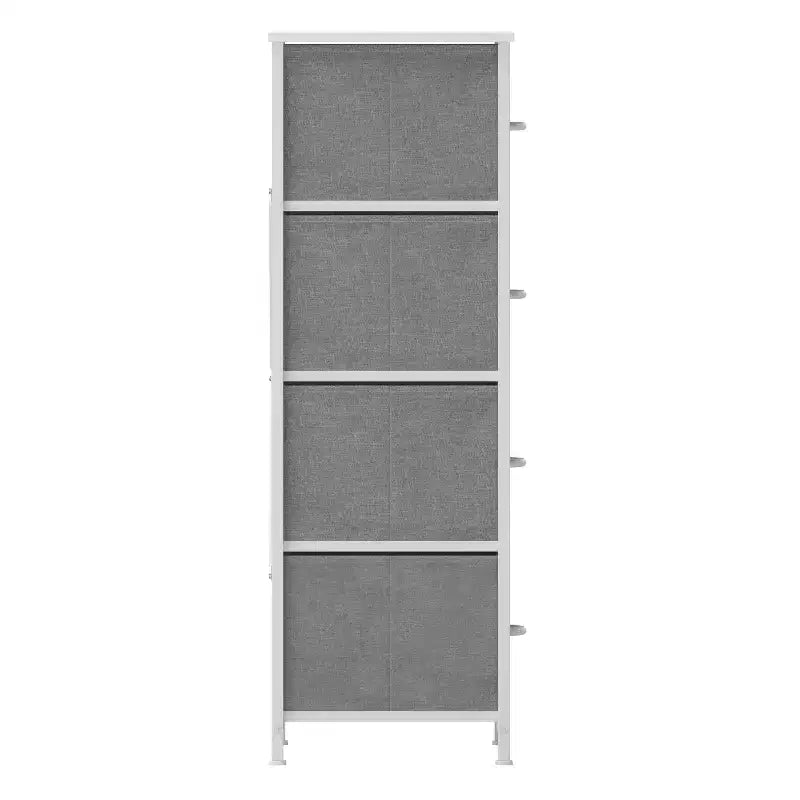 Emma and Oliver 4 Drawer Storage Dresser with Cast Iron Frame, Wood Top and Easy Pull Fabric Drawers with Wooden Handles