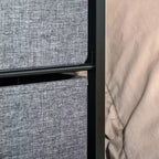 HOMCOM Comodino a Torre con 5 Cassetti in Tessuto, Organizzatore a 4 Livelli con Struttura in Acciaio per Ingresso, Camera da Letto e Armadio