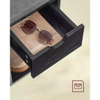 Storage Bench with Cushion, Drawer, and Open Compartments Organize Shoes and Essentials with Ease