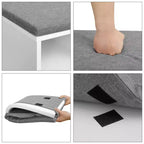 Storage Bench with Cushion, Drawer, and Open Compartments Organize Shoes and Essentials with Ease