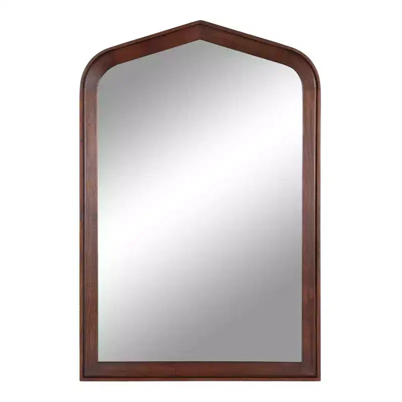 Kate and Laurel Tudor Arch Wall Mirror, 24x36, Walnut Brown