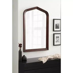 Kate and Laurel Tudor Arch Wall Mirror, 24x36, Walnut Brown