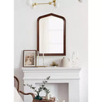 Kate and Laurel Tudor Arch Wall Mirror, 24x36, Walnut Brown