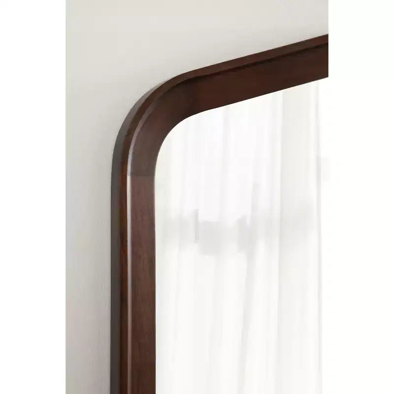 Kate and Laurel Tudor Arch Wall Mirror, 24x36, Walnut Brown