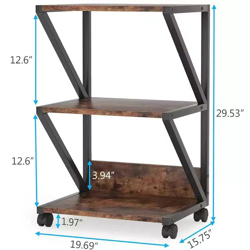 Carrello a 3 ripiani Lantine con ruote