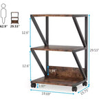 Carrello a 3 ripiani Lantine con ruote