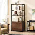Libreria a 4 ripiani Lantine con 2 cassetti