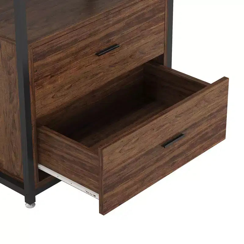 Libreria a 4 ripiani Lantine con 2 cassetti
