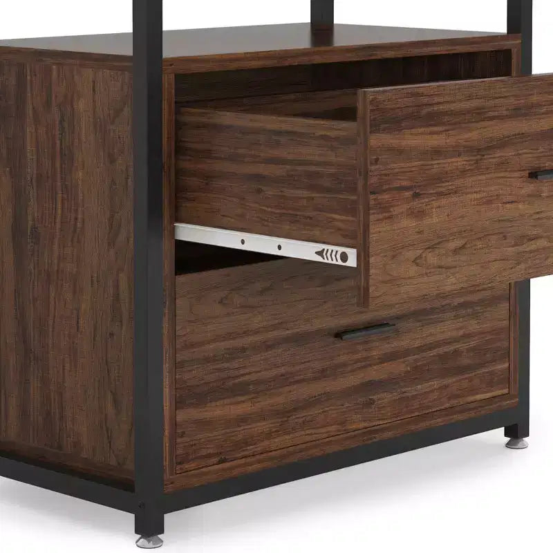 Libreria a 4 ripiani Lantine con 2 cassetti