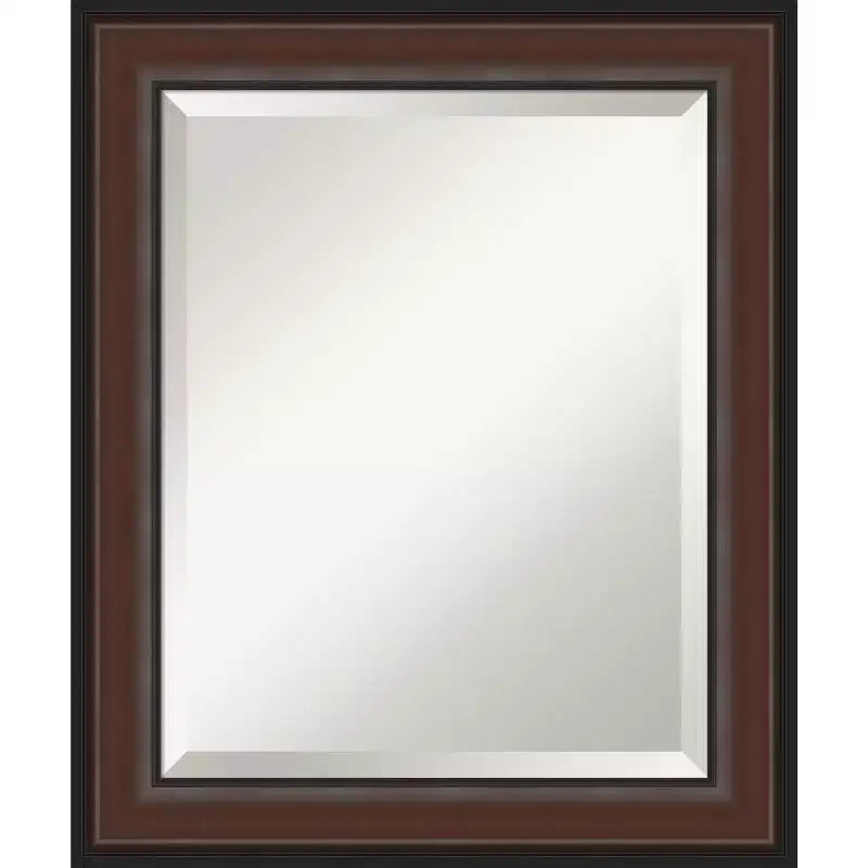 Amanti Art Harvard Walnut Beveled Framed Wall Mirror
