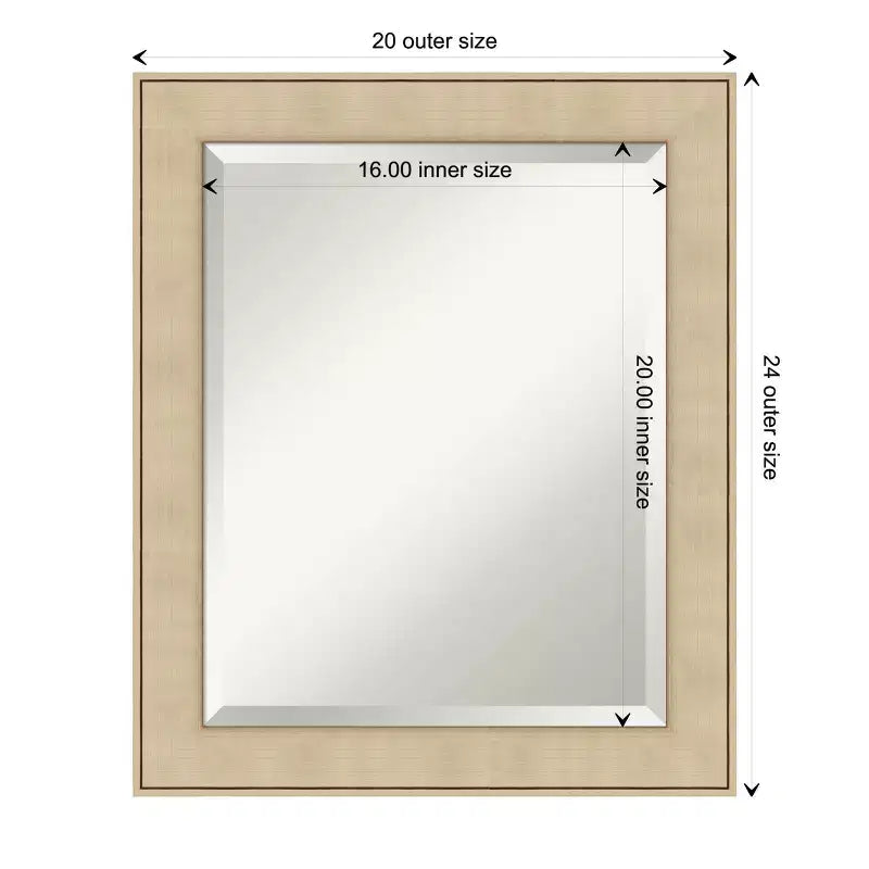 Amanti Art Classic Honey Silver Beveled Framed Wall Mirror