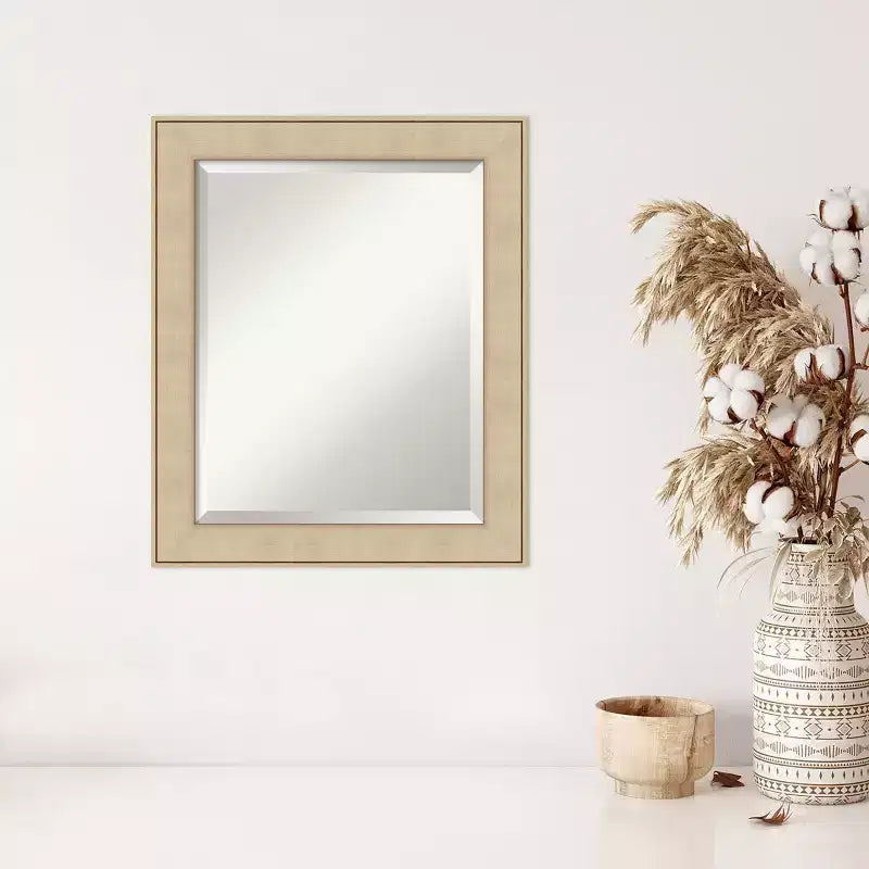 Amanti Art Classic Honey Silver Beveled Framed Wall Mirror