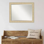 Amanti Art Classic Honey Silver Beveled Framed Wall Mirror