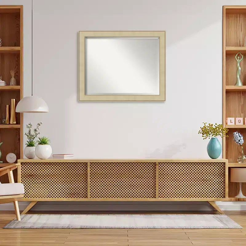 Amanti Art Classic Honey Silver Beveled Framed Wall Mirror
