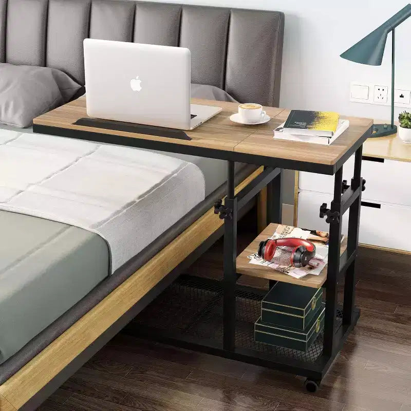 Tribesigns Height Adjustable End Table, C-Type Side Table with Wheels