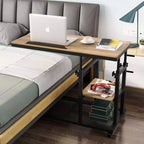 Tribesigns Height Adjustable End Table, C-Type Side Table with Wheels