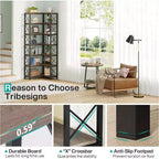 Tribesigns 7-Tier L-Shaped Bookshelf, Modern Corner Book Display Shelving Unit