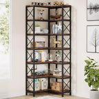 Tribesigns 7-Tier L-Shaped Bookshelf, Modern Corner Book Display Shelving Unit