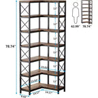 Tribesigns 7-Tier L-Shaped Bookshelf, Modern Corner Book Display Shelving Unit
