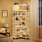 Tribesigns 7-Tier L-Shaped Bookshelf, Modern Corner Book Display Shelving Unit