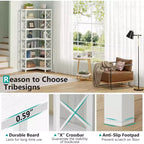 Tribesigns 7-Tier L-Shaped Bookshelf, Modern Corner Book Display Shelving Unit