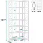 Tribesigns 7-Tier L-Shaped Bookshelf, Modern Corner Book Display Shelving Unit