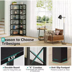Tribesigns 7-Tier L-Shaped Bookshelf, Modern Corner Book Display Shelving Unit