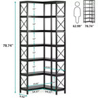 Tribesigns 7-Tier L-Shaped Bookshelf, Modern Corner Book Display Shelving Unit