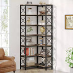 Tribesigns 7-Tier L-Shaped Bookshelf, Modern Corner Book Display Shelving Unit