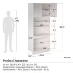 Ameriwood Home Elba Vanity Modular Closet Unit, Ivory Oak