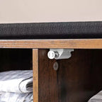 VASAGLE Storage Bench with Cupboard and 9 Open Compartments 11.8 x 43.3 x 18.9 Inches Rustic Brown
