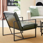 Poltrona accentato con bottoni trapuntati in similpelle stile Mid-Century Modern - Glitzhome
