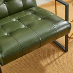Poltrona accentato con bottoni trapuntati in similpelle stile Mid-Century Modern - Glitzhome