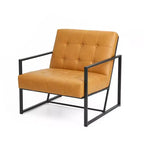 Poltrona accentato con bottoni trapuntati in similpelle stile Mid-Century Modern - Glitzhome