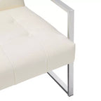 Poltrona accentato con bottoni trapuntati in similpelle stile Mid-Century Modern - Glitzhome