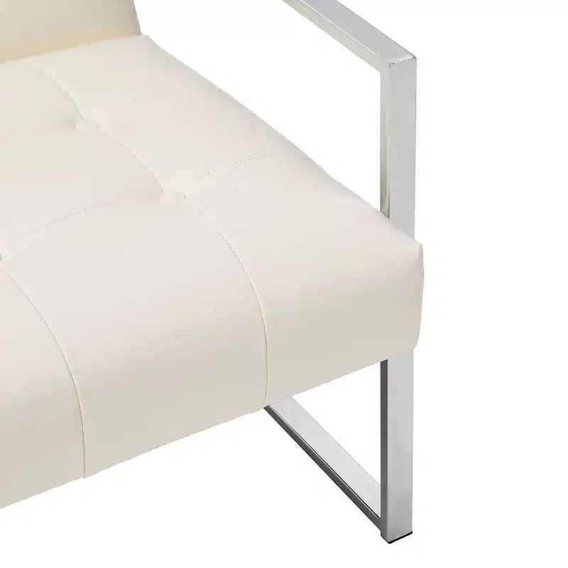 Poltrona accentato con bottoni trapuntati in similpelle stile Mid-Century Modern - Glitzhome