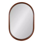Specchio a capsula Kate e Laurel Hutton Wood, 24x36, Noce Marrone