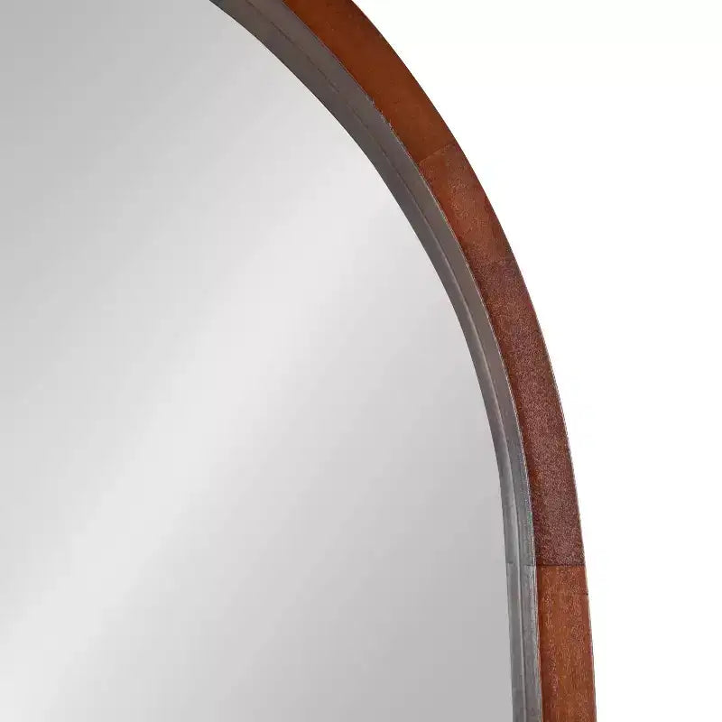 Specchio a capsula Kate e Laurel Hutton Wood, 24x36, Noce Marrone