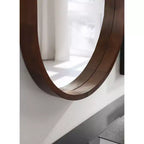 Specchio a capsula Kate e Laurel Hutton Wood, 24x36, Noce Marrone