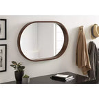 Specchio a capsula Kate e Laurel Hutton Wood, 24x36, Noce Marrone