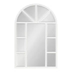 Kate and Laurel Hogan Arch MDF Windowpane Mirror, 24x36, White